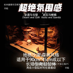 3D Desert Style Reptile Enclosure90*45Background Board for Bearded Dragon Lizard Gecko Reptile Landscaping Board
